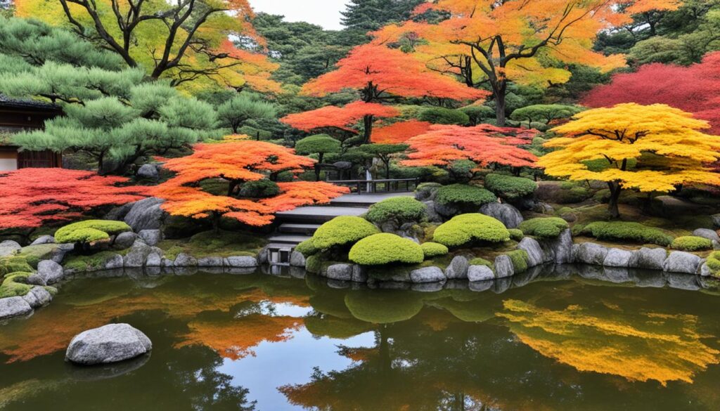 Autumn Foliage in Rikugi-en Garden